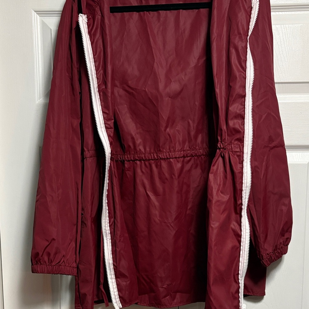 SHEIN Maroon Utility Jacket with White Trim